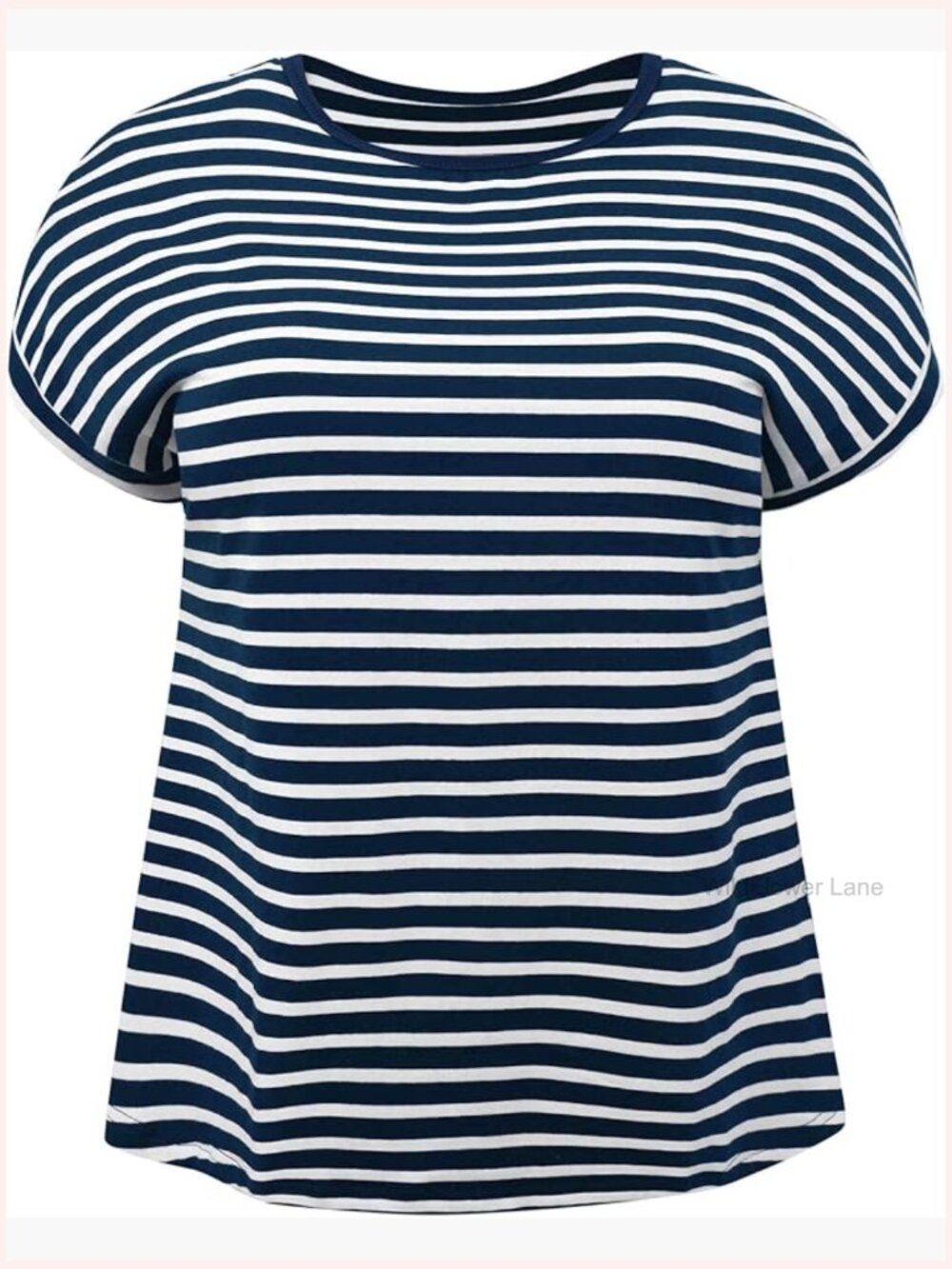 Plus Size Striped Raglan Sleeve Crew Neck T-Shirt Casual Blouse